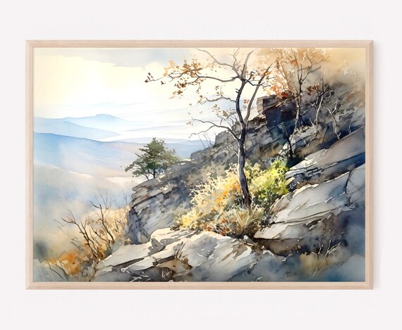 Shenandoah National Park Blue Ridge Cliff Autumn Tree Poster