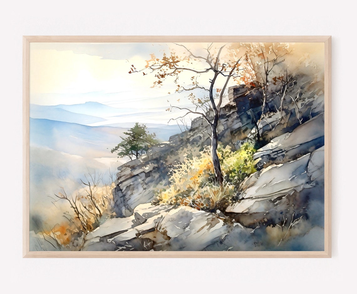 Shenandoah National Park Blue Ridge Cliff Autumn Tree Poster