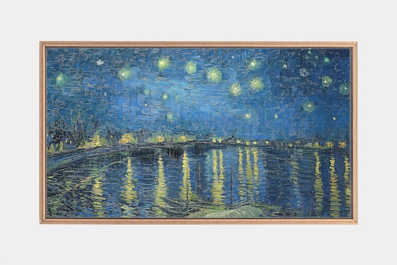 Van Gogh Starry Night Over the Rhone River Famous Painting Art Print