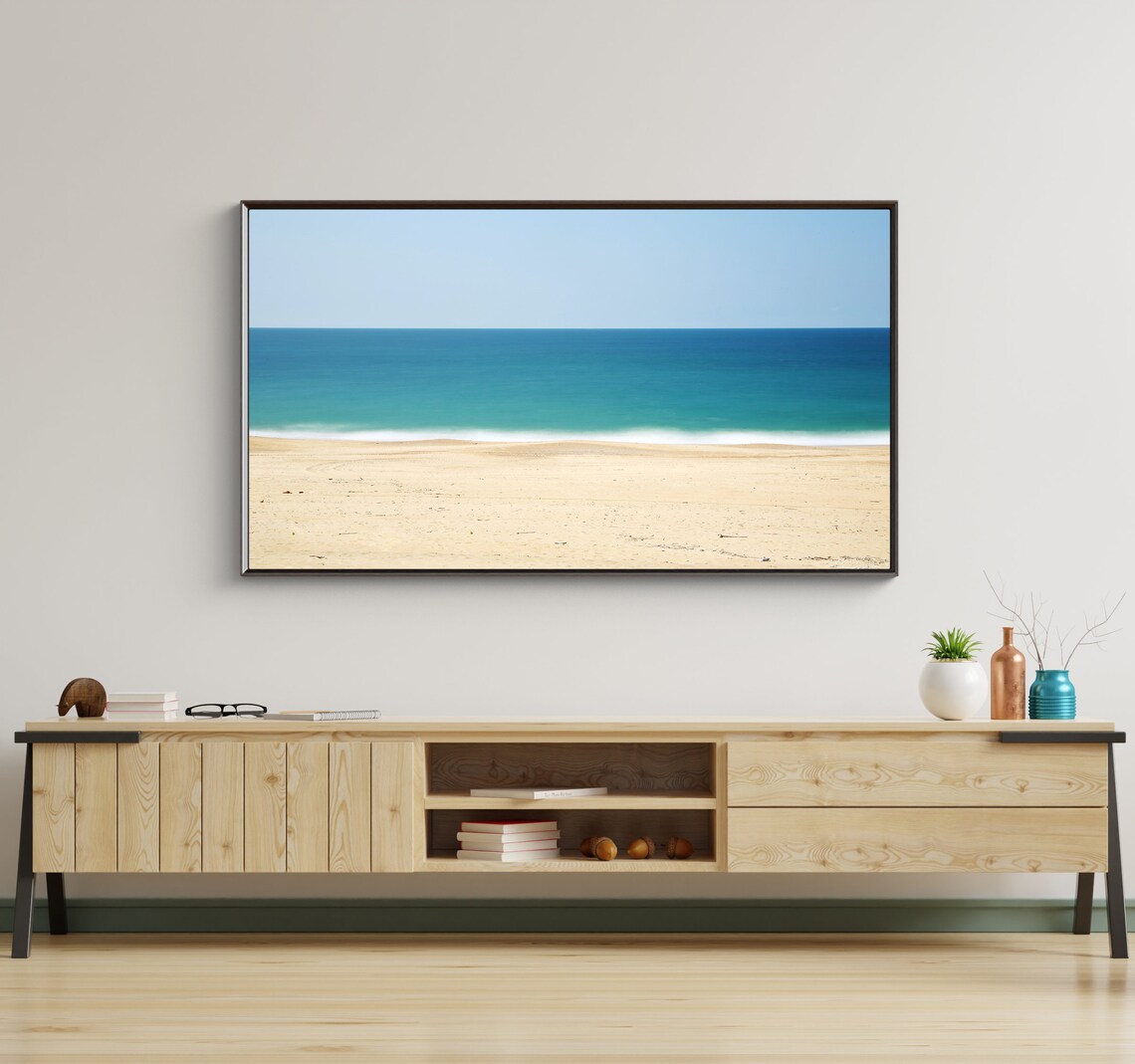 Neutral Beach Coastal Art Print for TV Display
