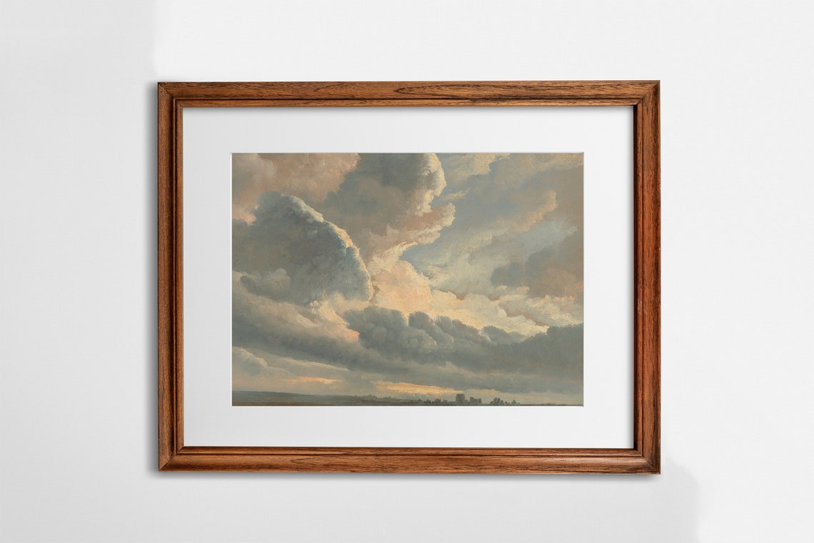 Vintage Cloudscape and Meadow Gallery Wall Set of 4 Art Prints - Image 4