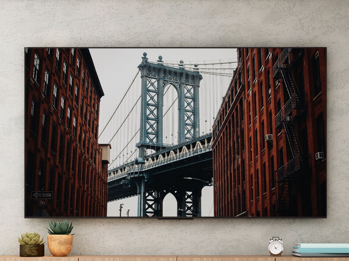 Brooklyn Bridge Travel Poster, Frame TV Art - Image 3