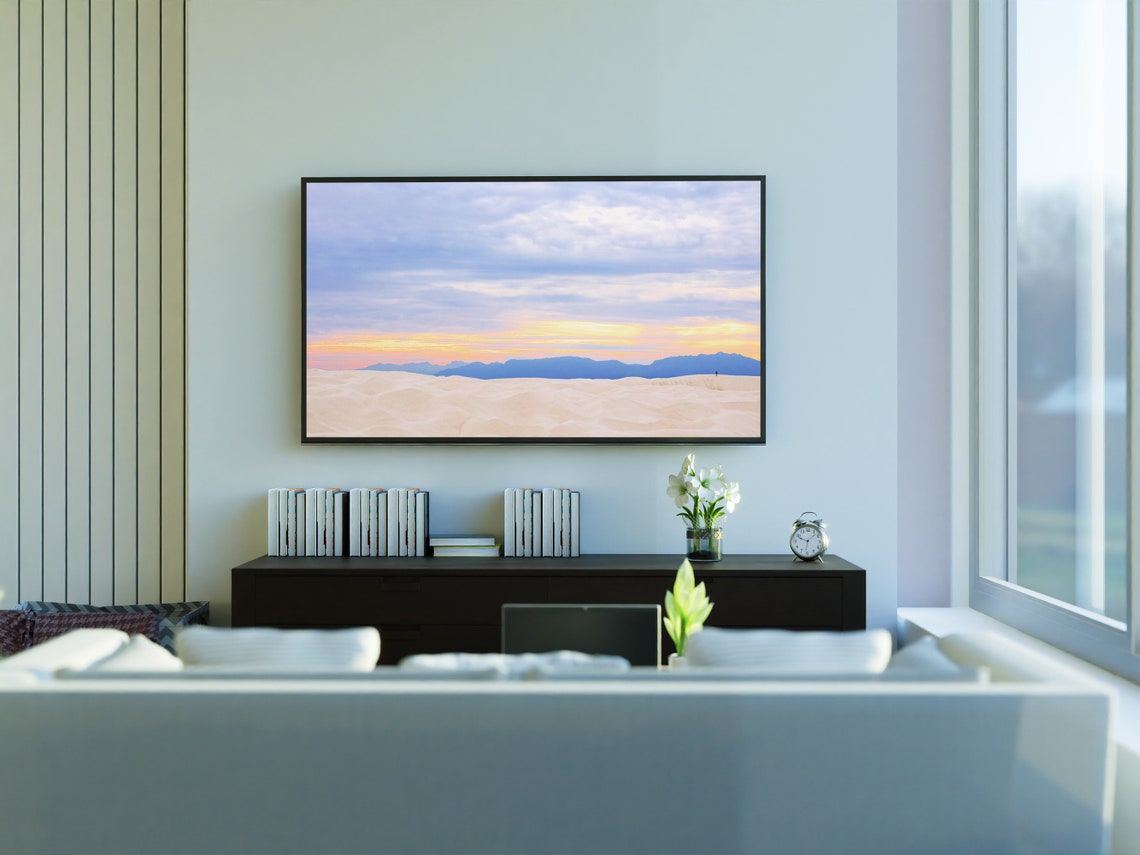 Desert Dunes Sunrise Pastel Sky Mountains Landscape Photo Poster - Image 3