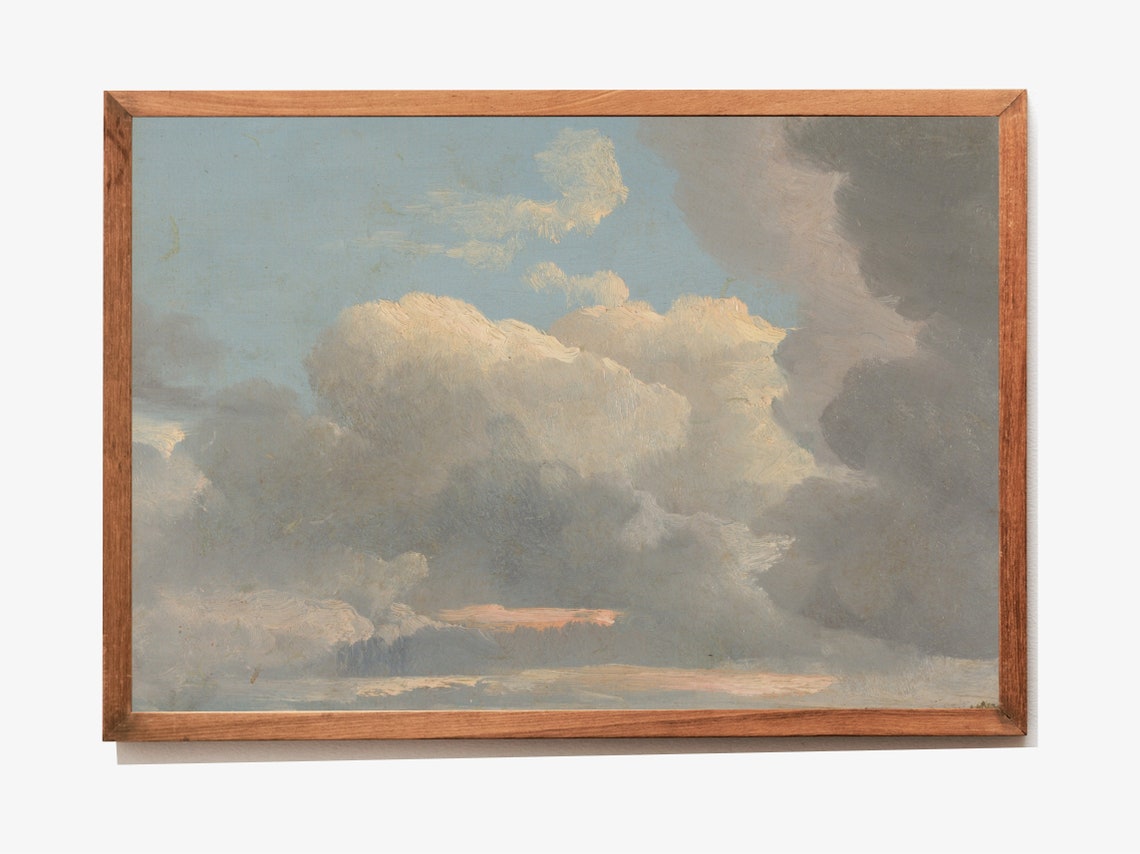 Cloud Study Cloud Paintings Vintage Home Decor Landscape Art Prints Lakehouse Wall Art Art - Image 3