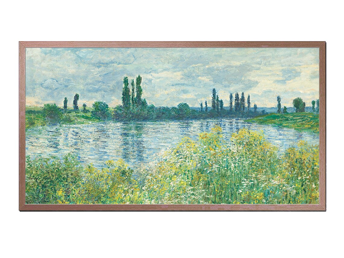 Claude Monet Banks of the Seine River Landscape Impressionist Artwork Poster