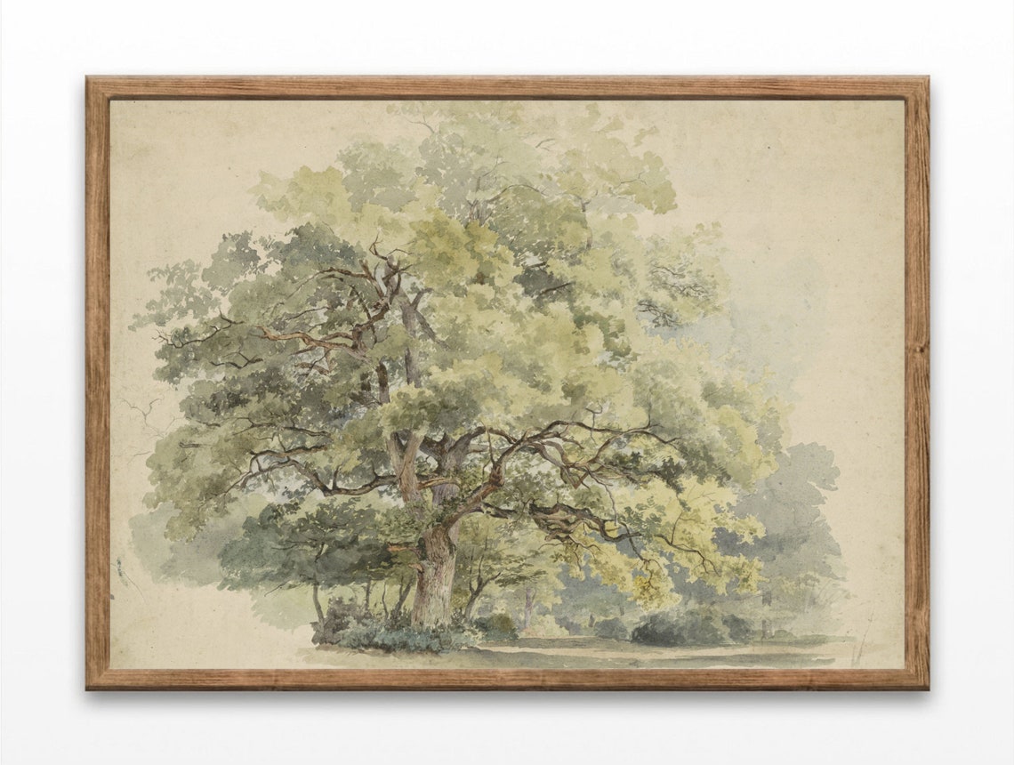 Tree Paintings Vintage Tree Prints Farmhouse Wall Decor Living Room Art Prints Housewarming Gift Wall Art