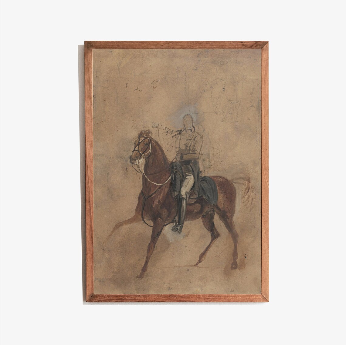 Vintage Horse Drawing Art Print, Dark Academia Decor - Image 3