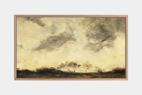 Frame Tv Art Paintings Of Evening Sun Vintage Sky Landscape Tv Art Instant