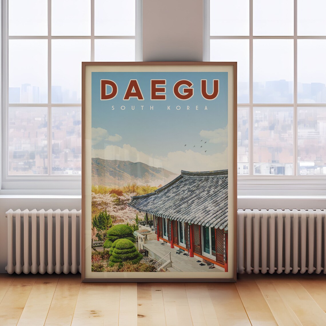 Daegu South Korea Travel Poster, Place Wall Art