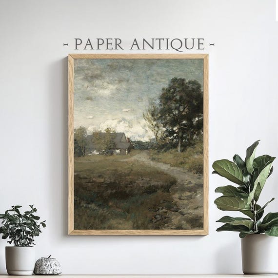 Farmhouse Path Oil Painting Rustic Countryside Landscape Wall Art Print Pt