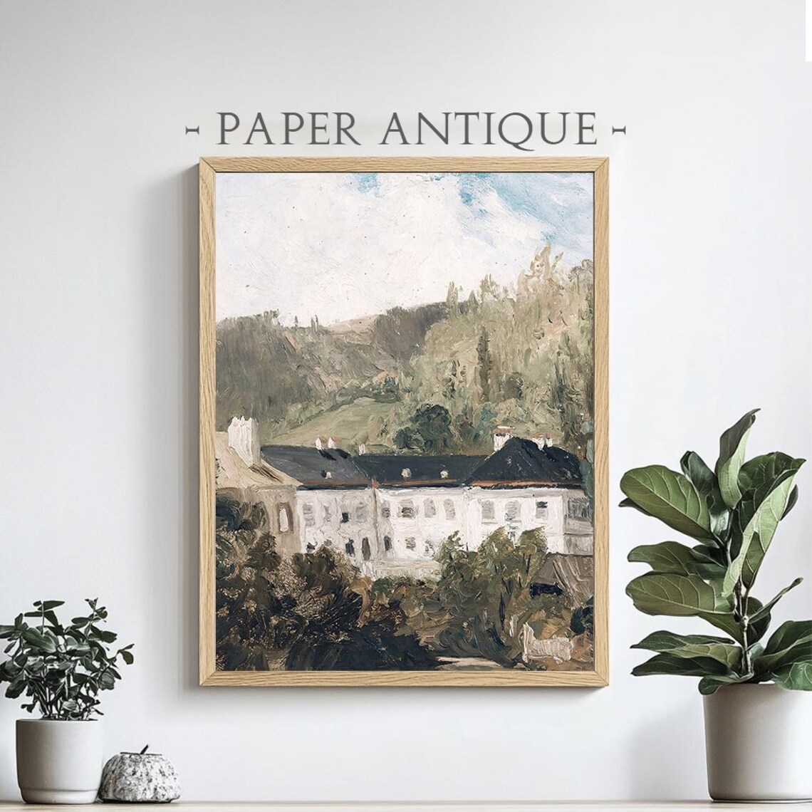 Historic White Mansion In Green Hills Vintage Architecture Poster
