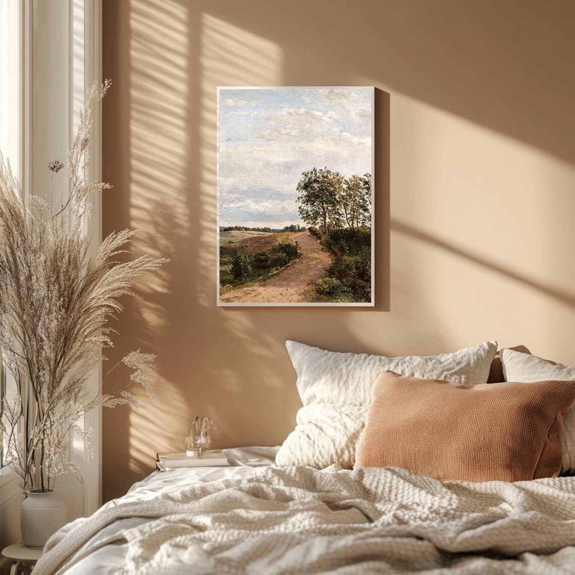 Serene Countryside Path, Rustic Landscape Art Print - Image 2