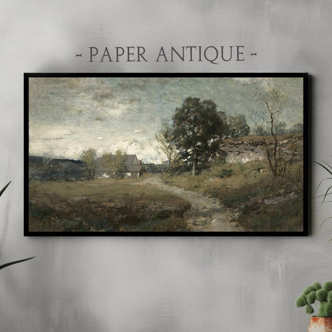 Frame Tv Art Peaceful Rustic Landscape With Cottage And Trees Victorian Style Artwork For Frame Tv Instant Vintage