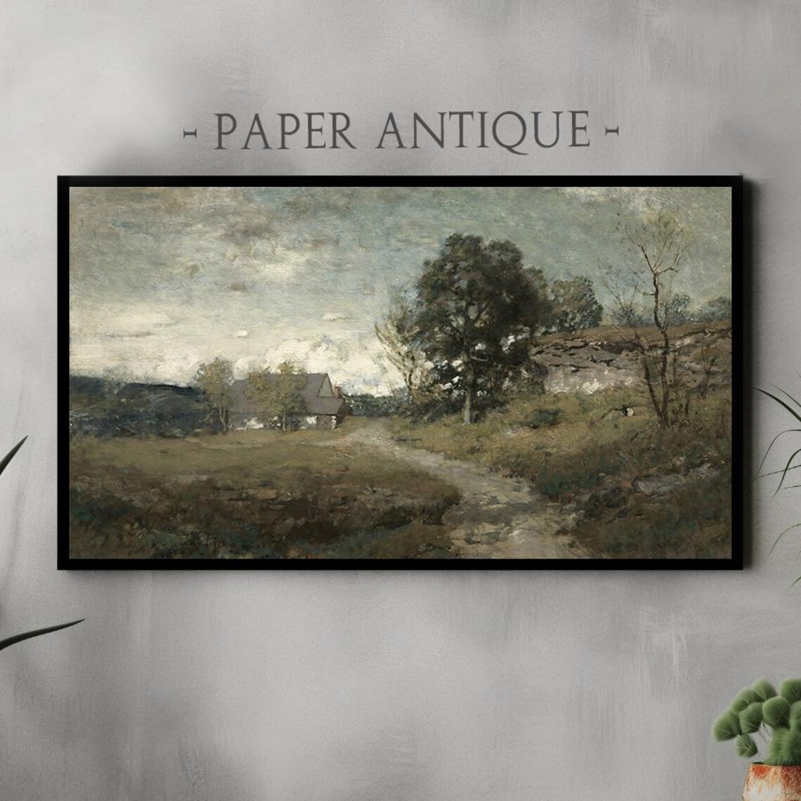 Peaceful Rustic Cottage Landscape Dirt Road Country Painting Poster