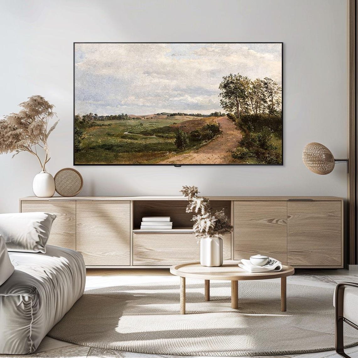 Country Path Rolling Fields Vintage Rural Landscape Painting Poster - Image 5