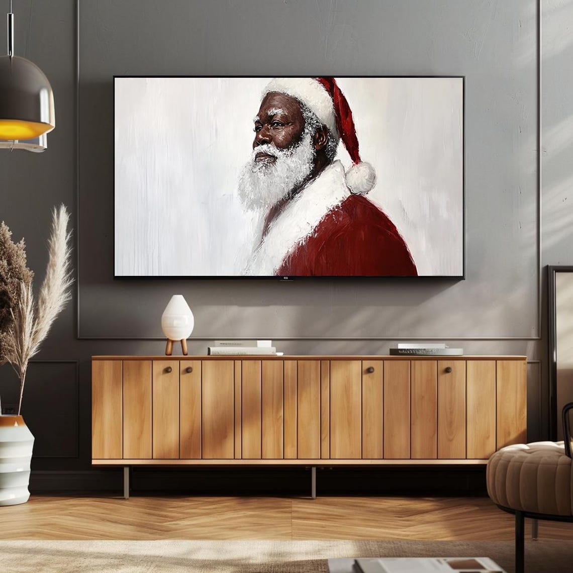 Santa Claus Profile Portrait Oil Painting Classic Elegant Poster - Image 4