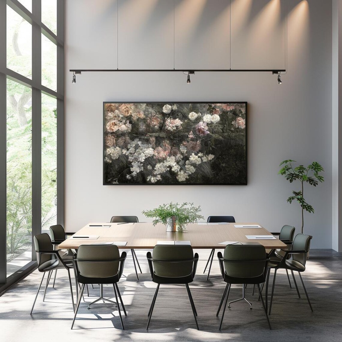 Moody Dark Roses Vintage Floral Oil Painting Botanical Poster - Image 3