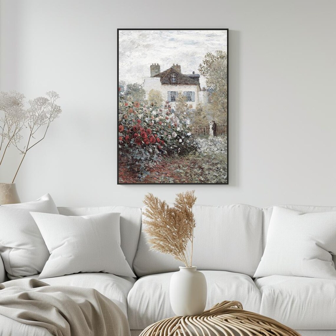Cottage Garden Roses White House Vintage Romantic Painting Poster - Image 5