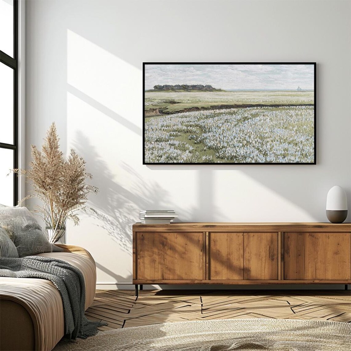 Wildflower Field Farm Vintage Blooming Meadow Landscape Poster - Image 4