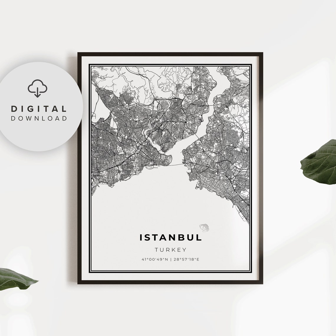 Istanbul Map Print Turkey Art Poster Marmara City Street Road Prints Gift For Her Np583