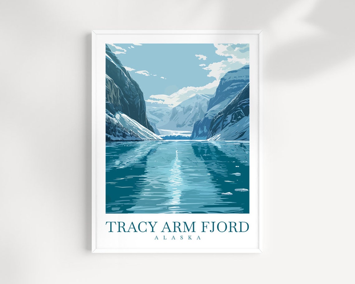 Tracy Arm Fjord Alaska Glacier Mountains Water Reflection Poster