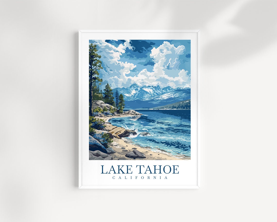 Lake Tahoe California Mountain Lake Pines Alpine View Poster