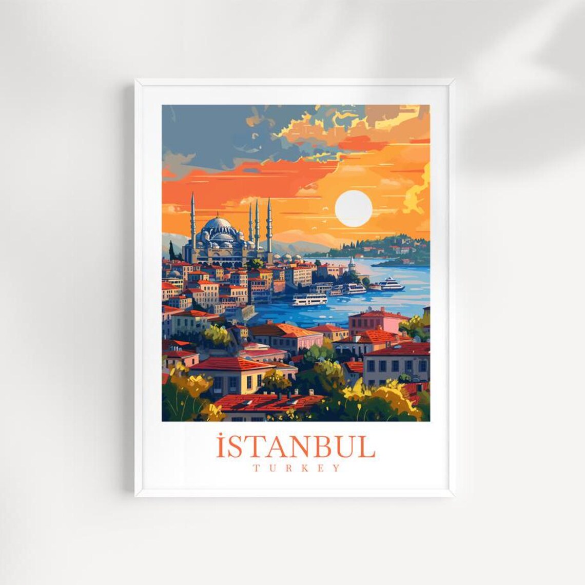 Istanbul Travel Print Wall Art Turkey Wall Hanging Home Dcor Istanbul Gift Art Lovers Istanbul Art Lover Gift Istanbul City Turkey Travel