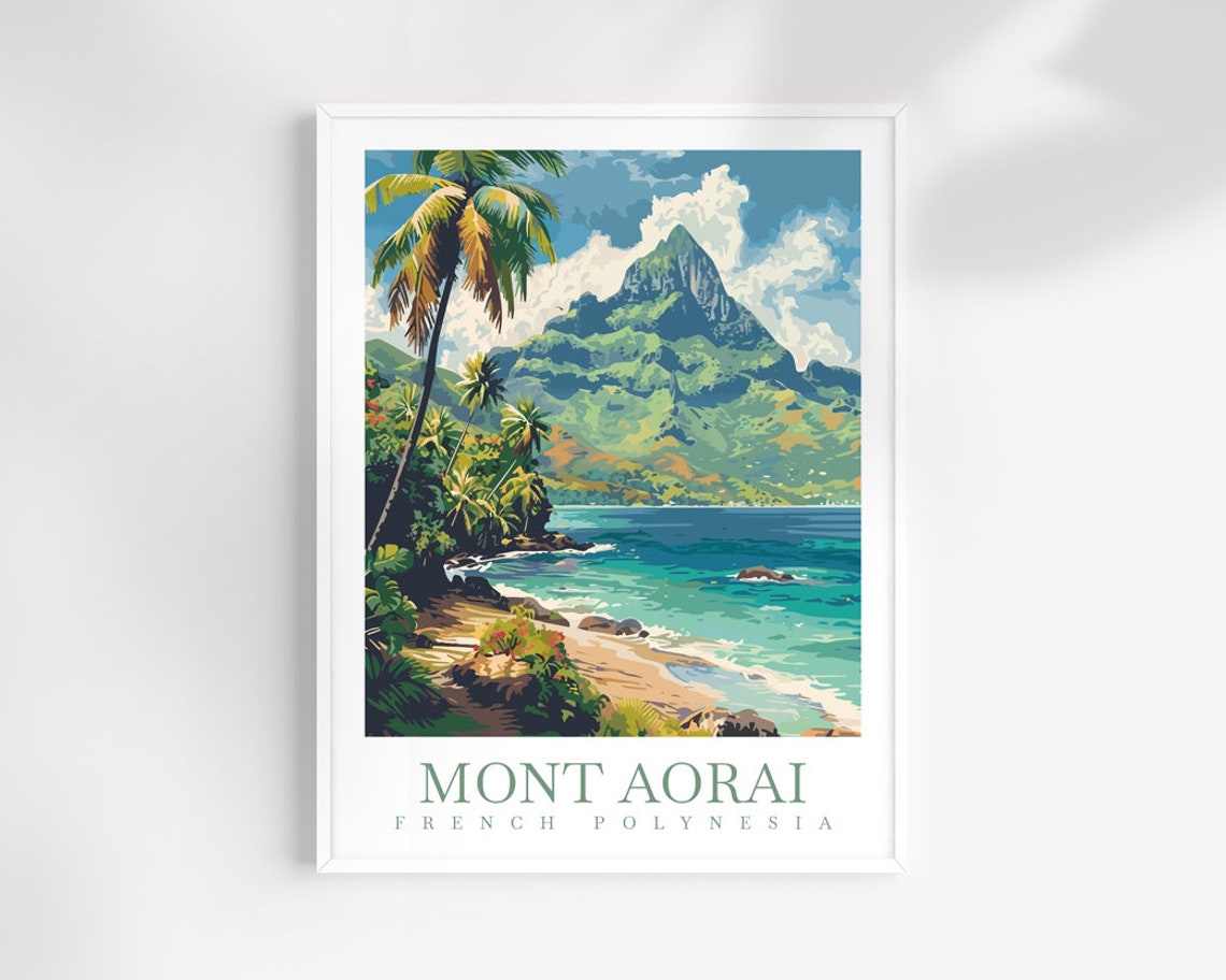 Mont Aorai French Polynesia Tropical Bay Mountain View Poster