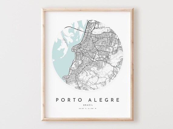 Porto Alegre Map Print Modern City Street Art