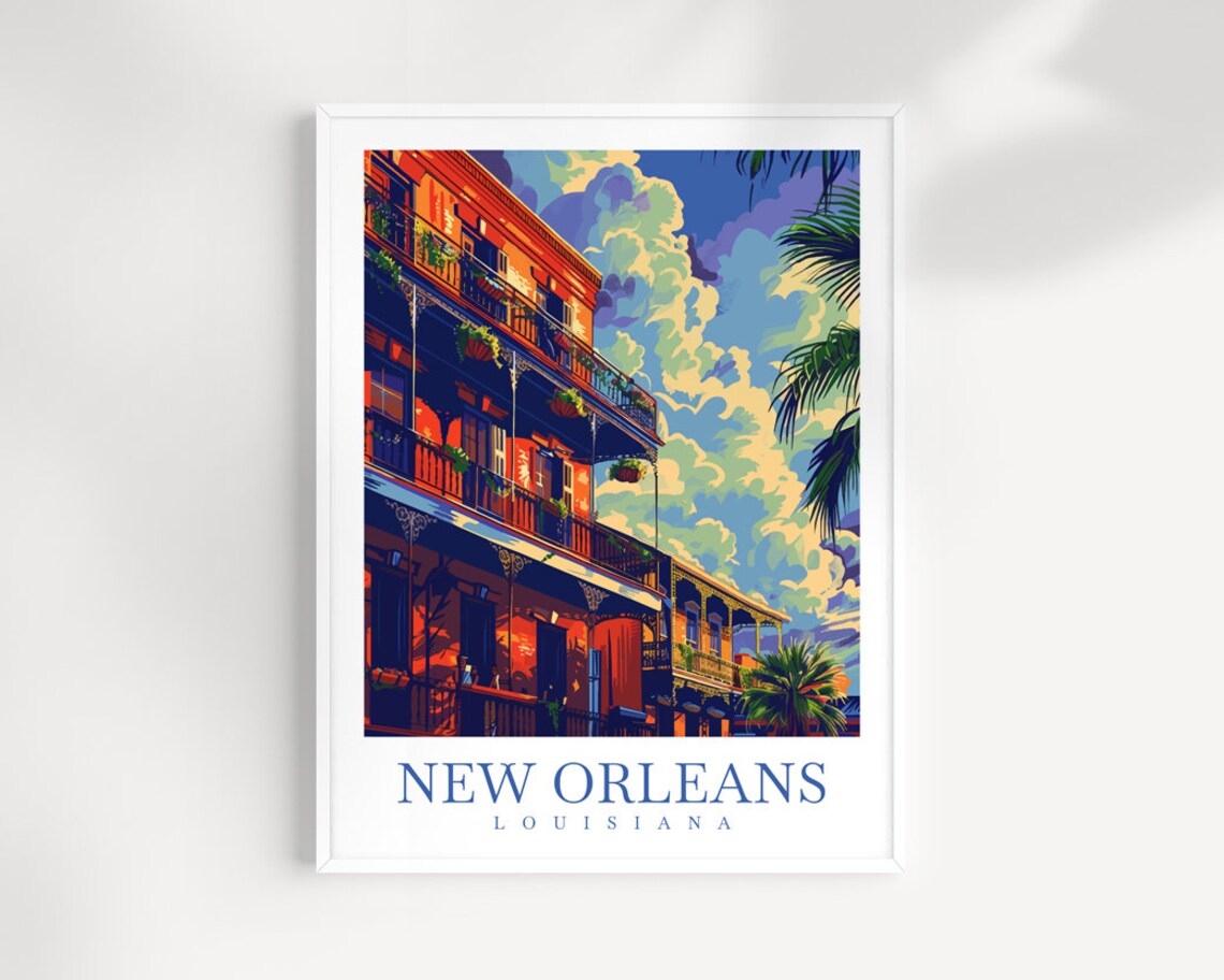 New Orleans Louisiana French Quarter Balcony Building Poster