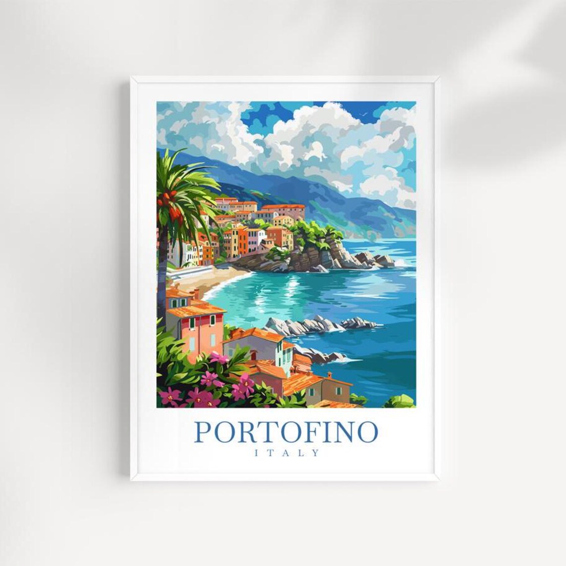 Portofino Italy Italian Riviera Coastal Village Sea View Poster