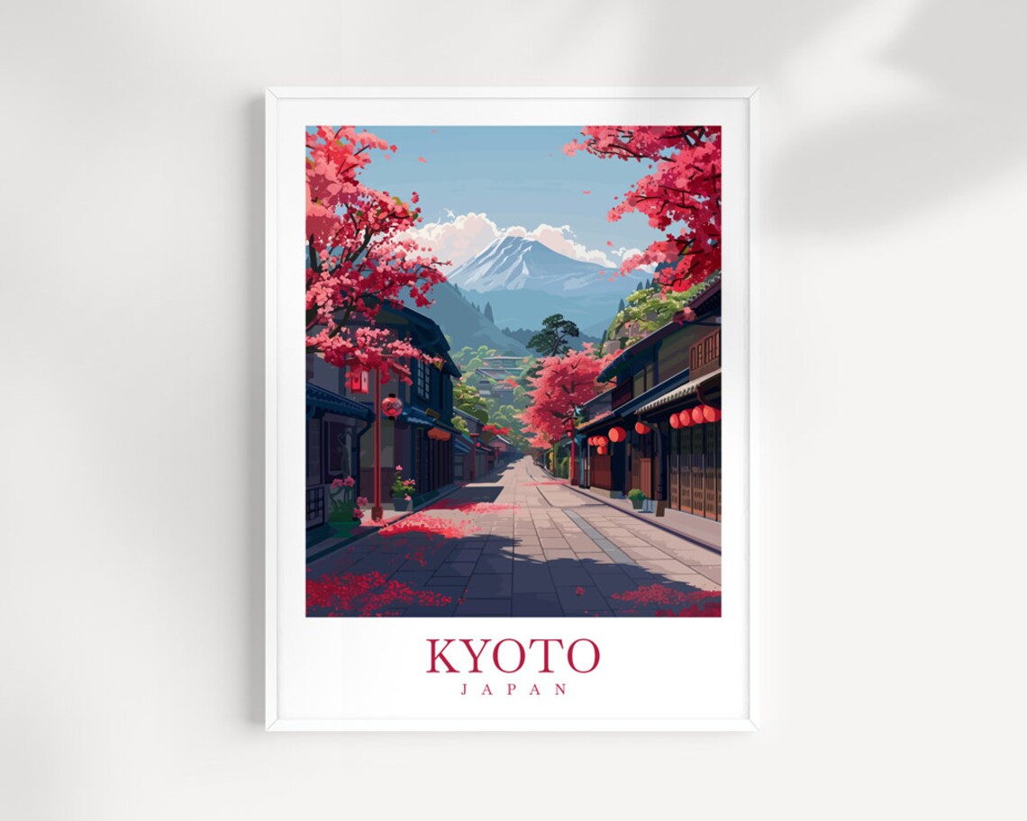 Kyoto Travel Print Wall Art Japan Wall Hanging Home Dcor Kyoto Gift Art Lovers Kyoto Art Lover Gift Japan Travel Gift