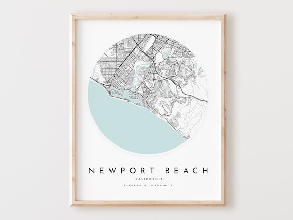 Newport Beach Map Print City Wall Art