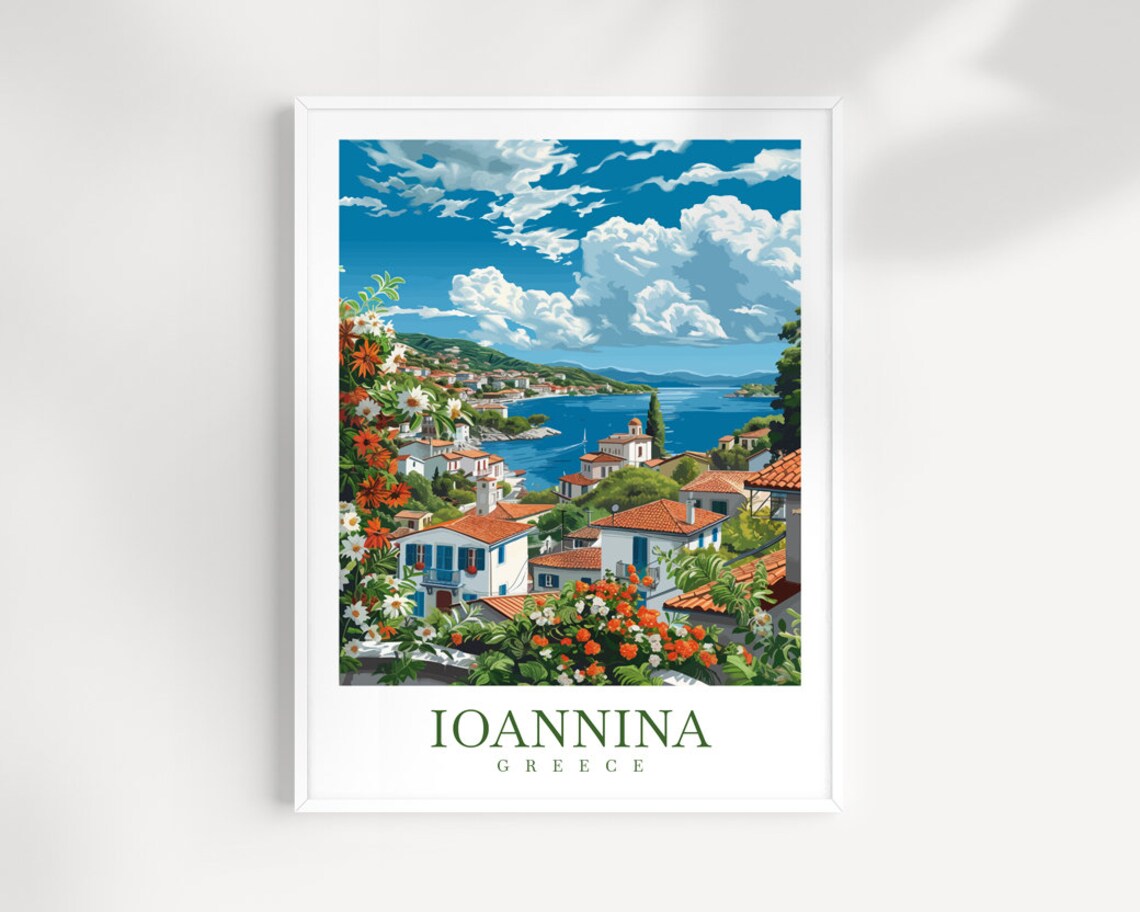 Ioannina Travel Print Wall Art Ioannina Greece Wall Hanging Home Decoration Ioannina Gift Art Lovers Wall Art Print Ioannina Greek Print Art