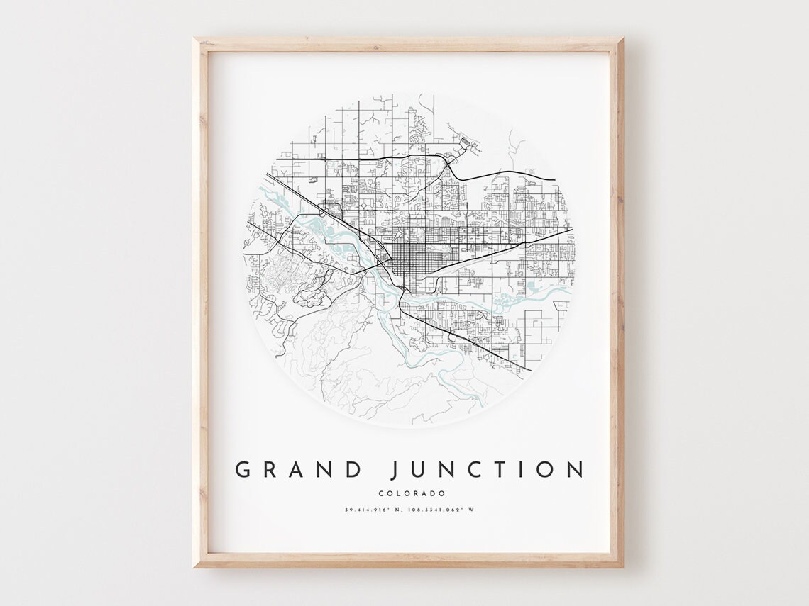 Grand Junction Colorado Map Print City Street Art