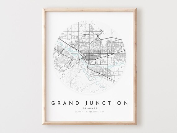 Grand Junction Colorado Map Print City Street Art