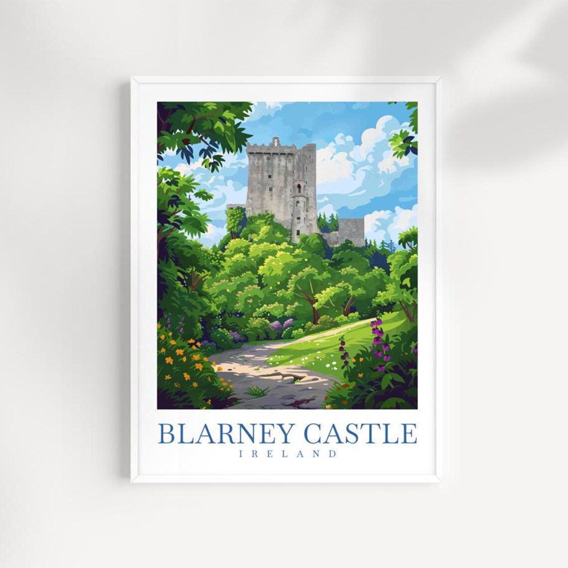 Blarney Castle Ireland Historic Keep Wooded Garden View Poster