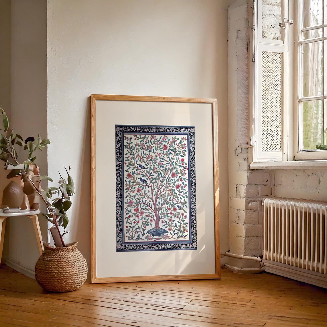 Kashmiri Style Textile Art Print, Vintage Decor - Image 3