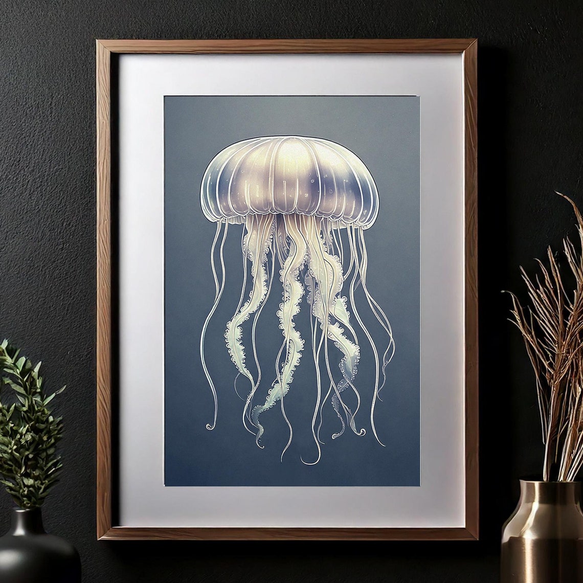 Jellyfish Art Print Jellyfish Print Nautical Art Jellyfish Magical Jellyfish Sea Life Art Sea Animal Art Print 15 - Image 2