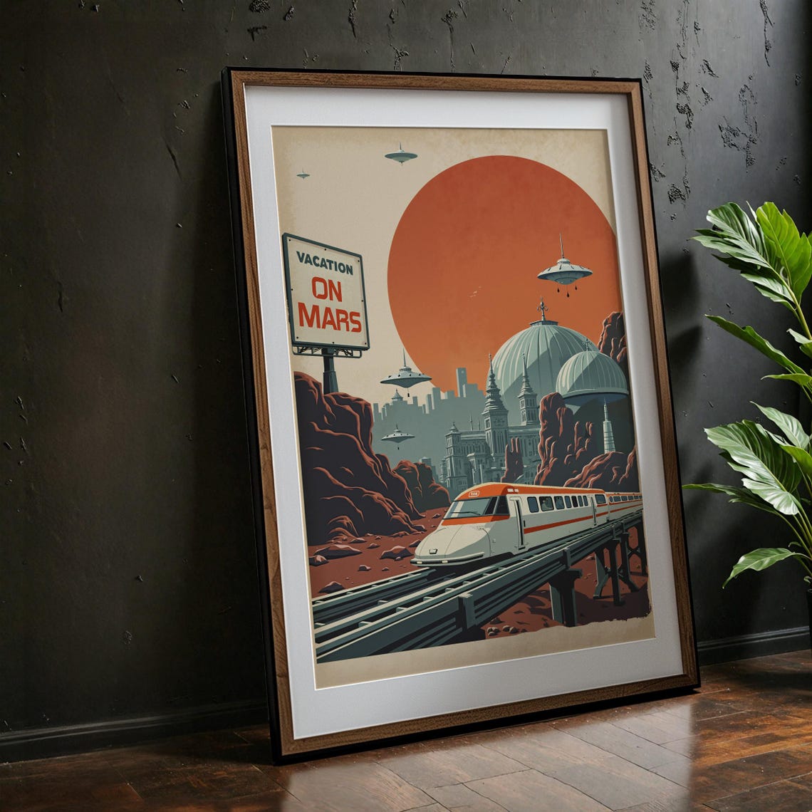 Retro Mars Vacation Travel Poster