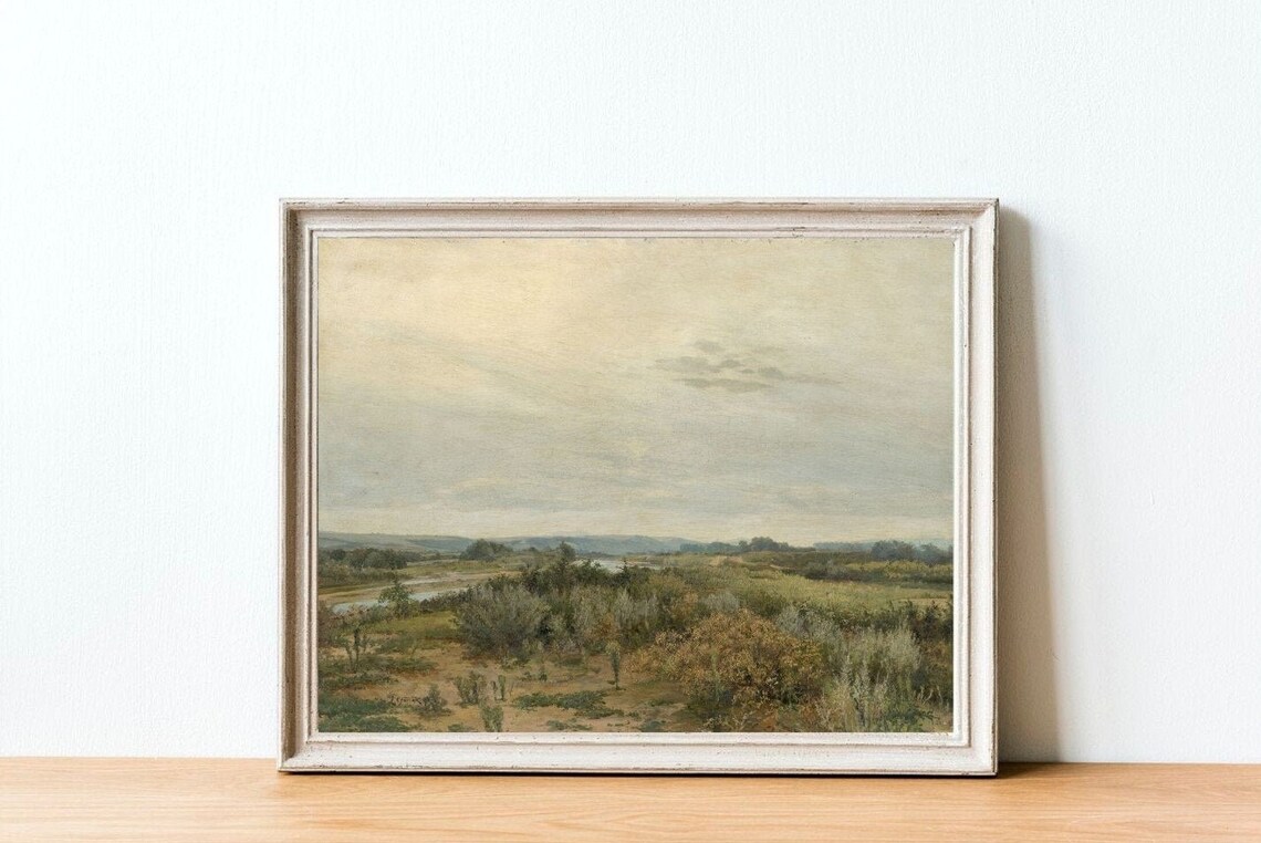 Vintage Retro Country Landscape Painting, Art Print - Image 4