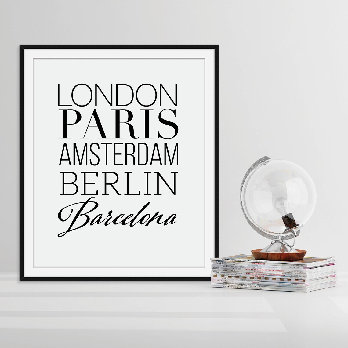 European Cities Typography Poster London Paris Berlin Travel Art - Image 4