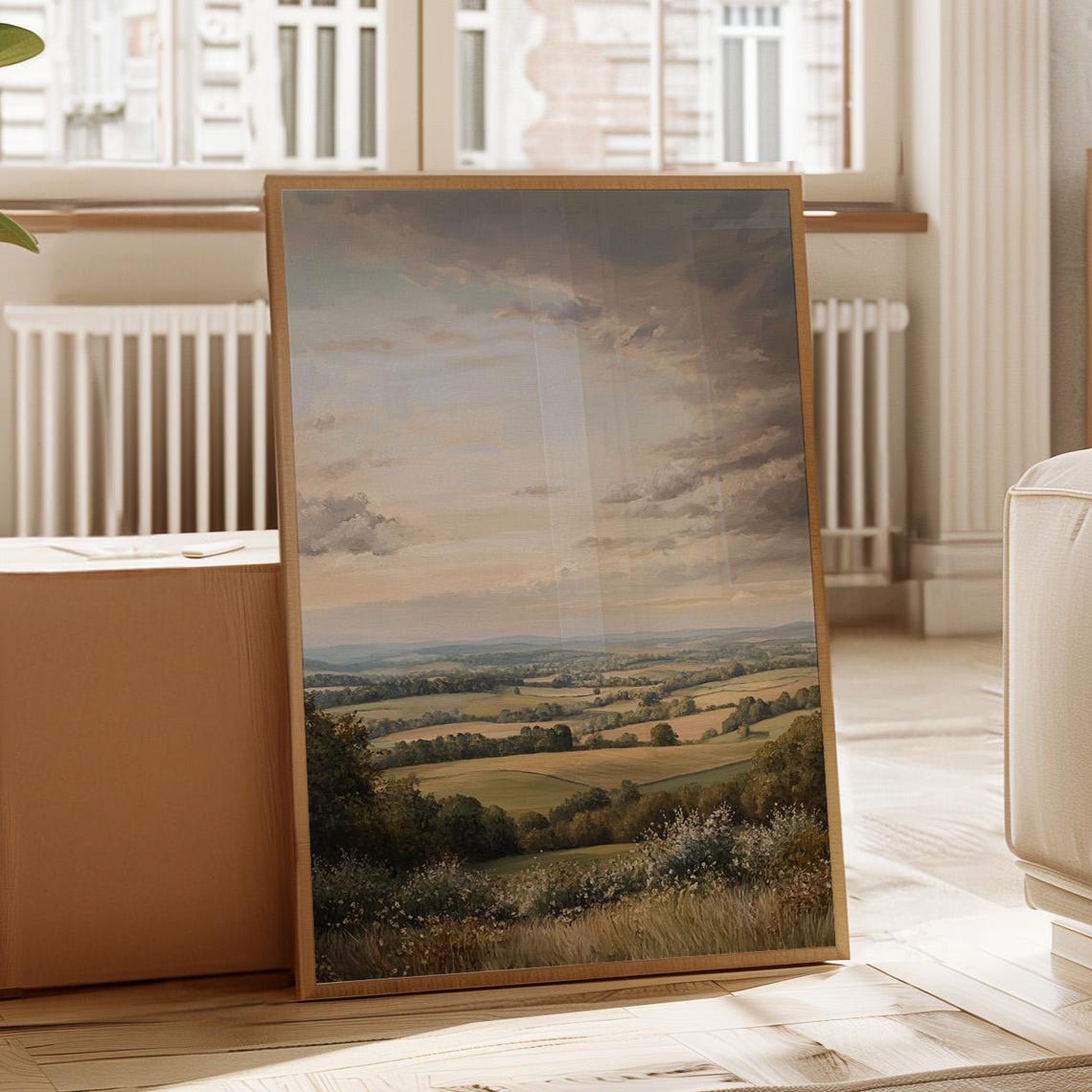 Rolling Hills Landscape Patchwork Fields Countryside View Poster