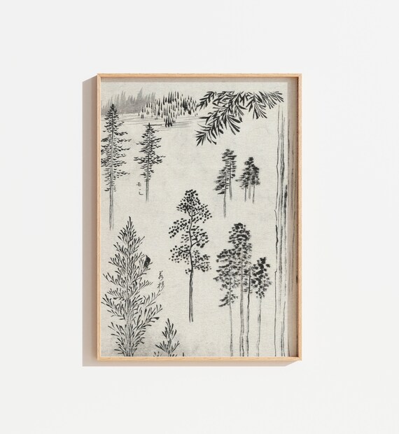 Vintage Tree Drawing, Antique Tree Sketch Art Print