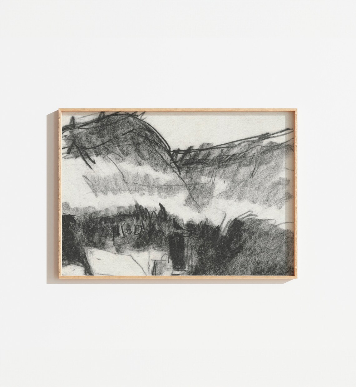Vintage Abstract Sketch Art, Minimalist Line Drawing