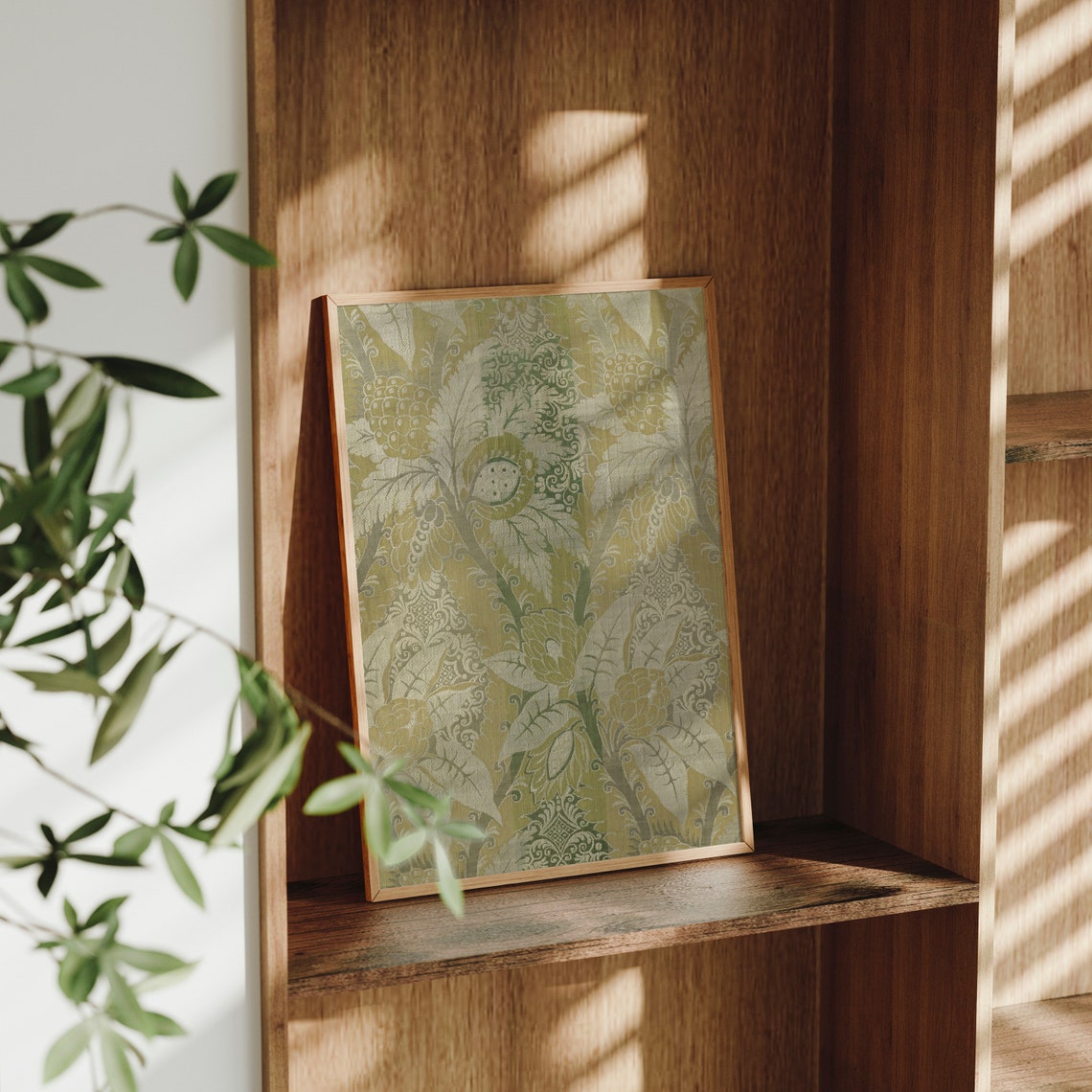 Vintage Green Floral Tapestry Art Print - Image 3