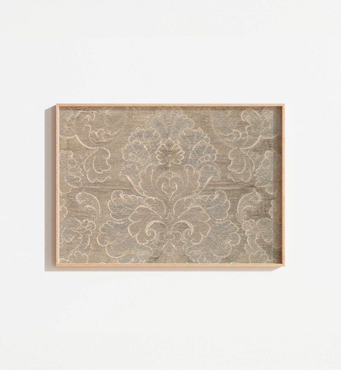 Vintage Neutral Tapestry Art Print, Victorian Textile