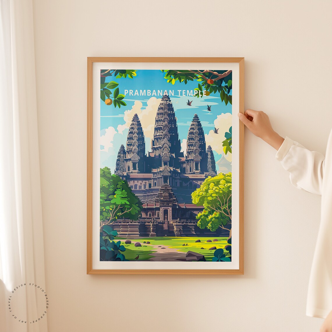 Prambanan Temple Indonesia Ancient Stone Towers in a Green Park Poster - Image 2