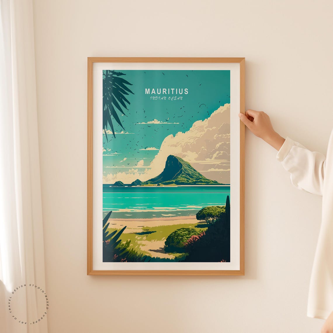Mauritius Indian Ocean Basalt Mountain Turquoise Beach Island Poster - Image 5
