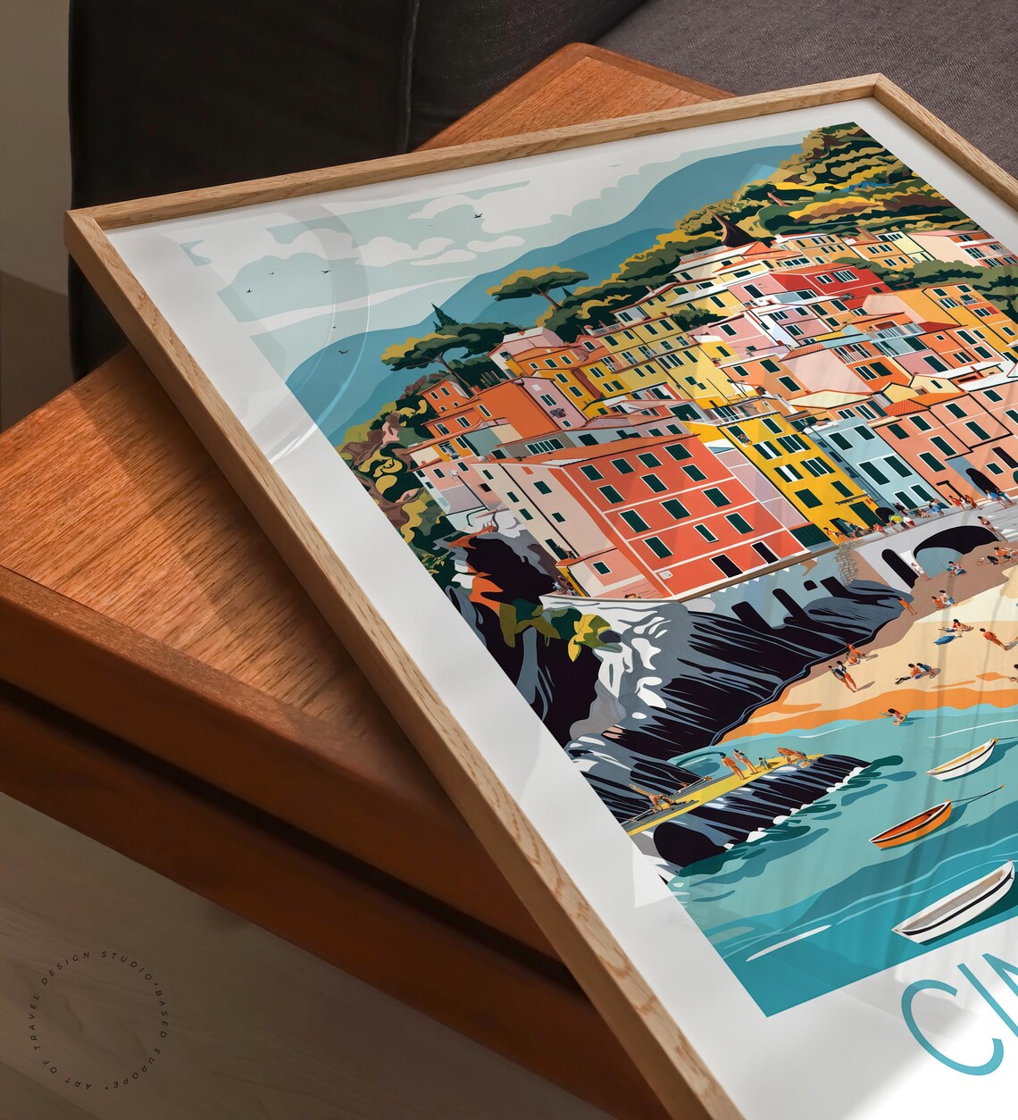 Cinque Terre Italy Colorful Village Beach Boats Liguria Travel Poster - Image 6